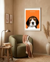 Puppy framed in a tender room thumbnail