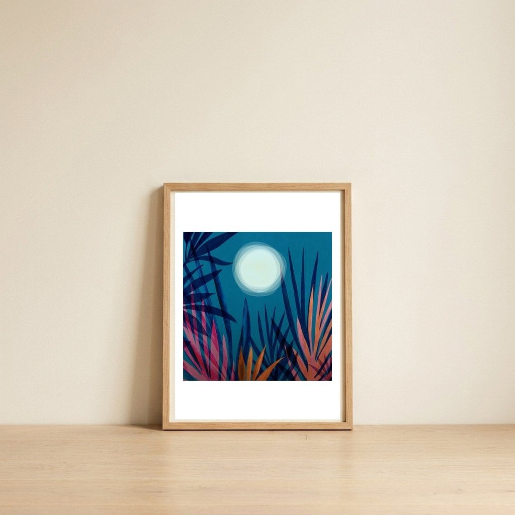 Moonlit Garden — framed, leaning against the wall