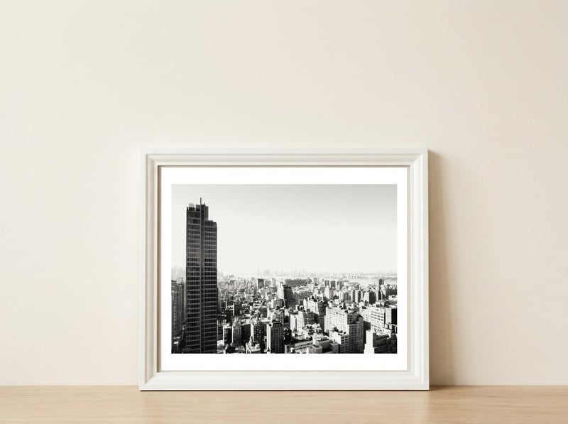 Manhattan Cityscape no.4 — framed, leaning against the wall
