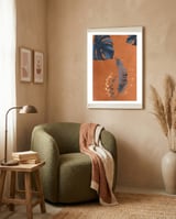 Monstera Leaf Terracotta framed in a tender room thumbnail
