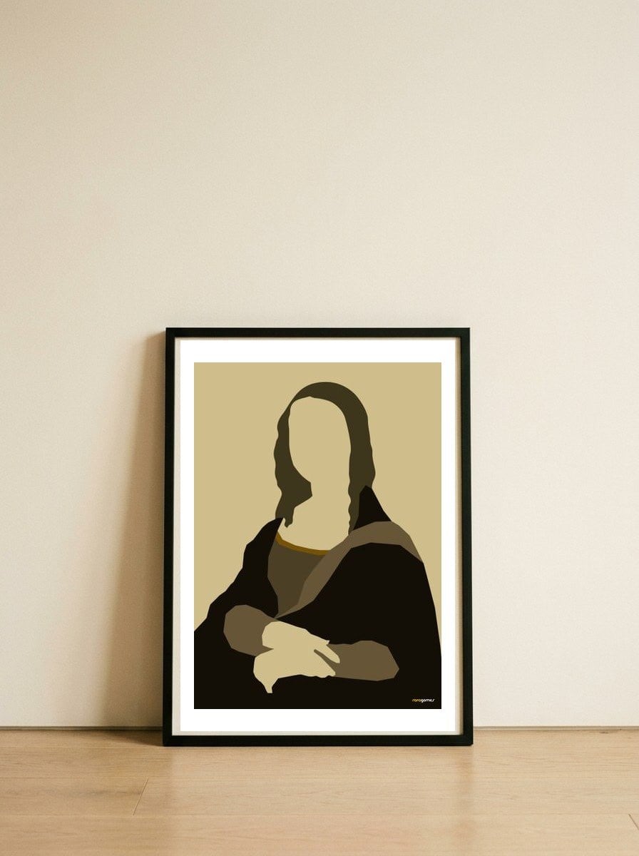 Monalisa Minimalist — framed, leaning against the wall