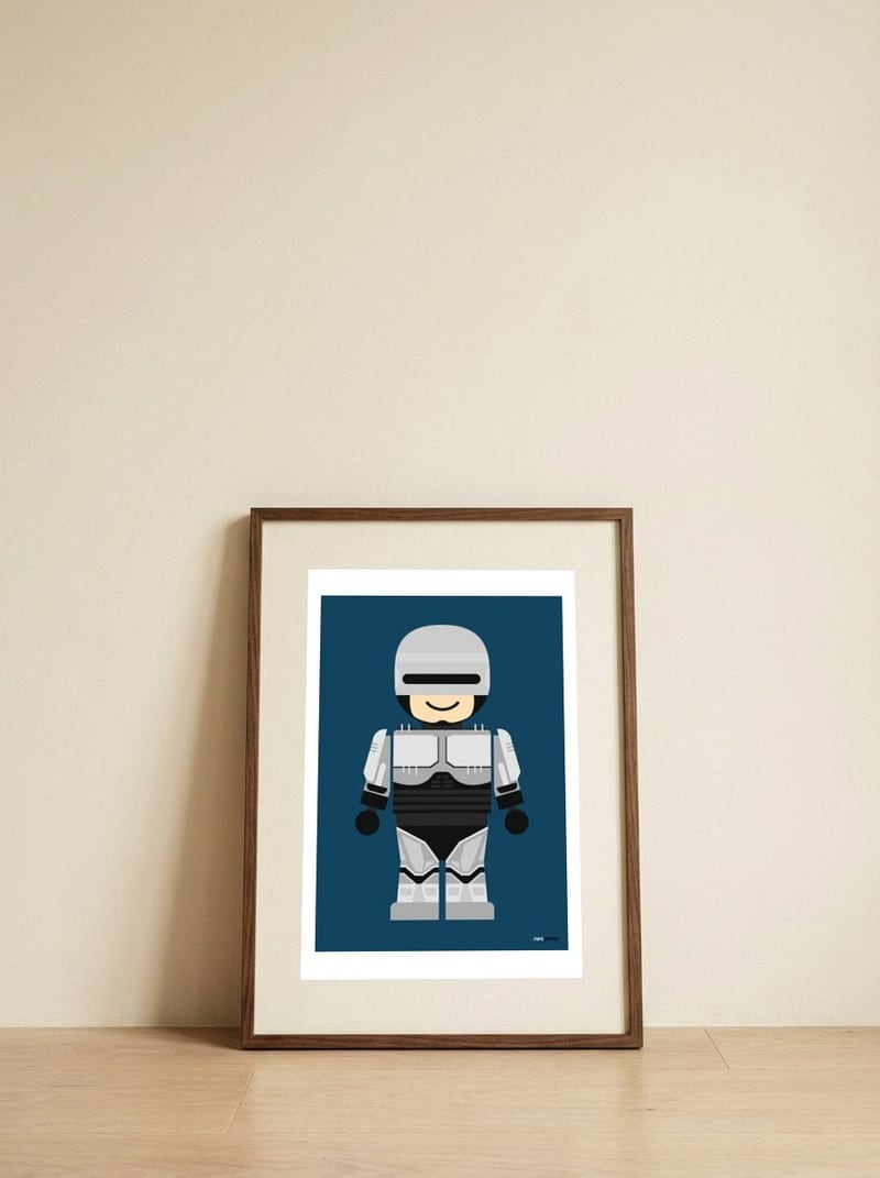 Robocop Toy — framed, leaning against the wall