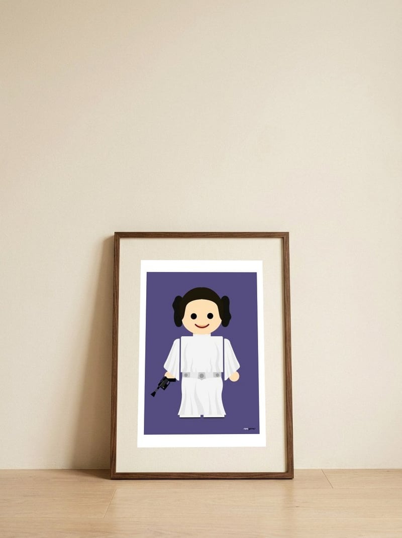 Princess Leia — framed, leaning against the wall