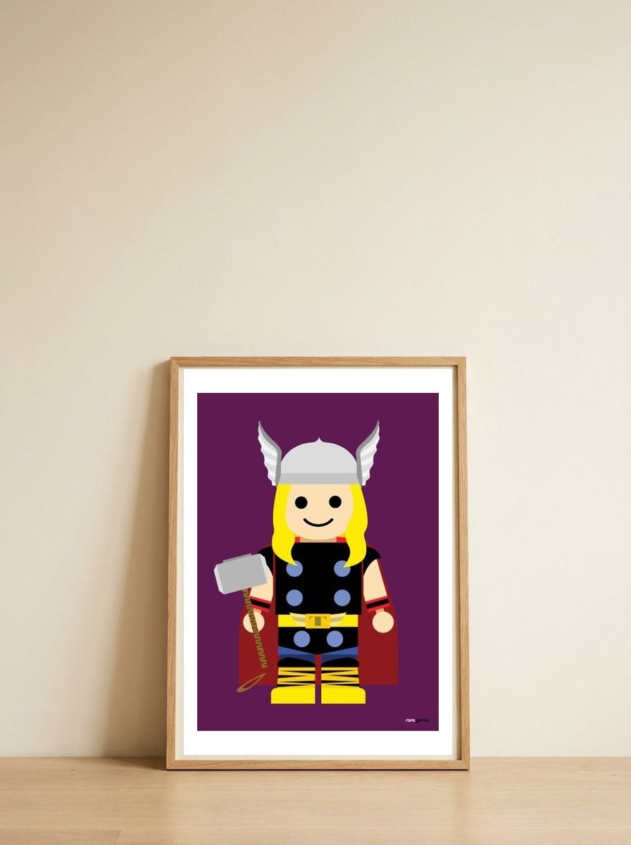 Thor Toy — framed, leaning against the wall