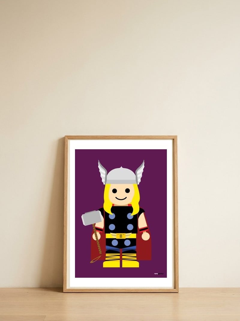 Thor Toy — framed, leaning against the wall