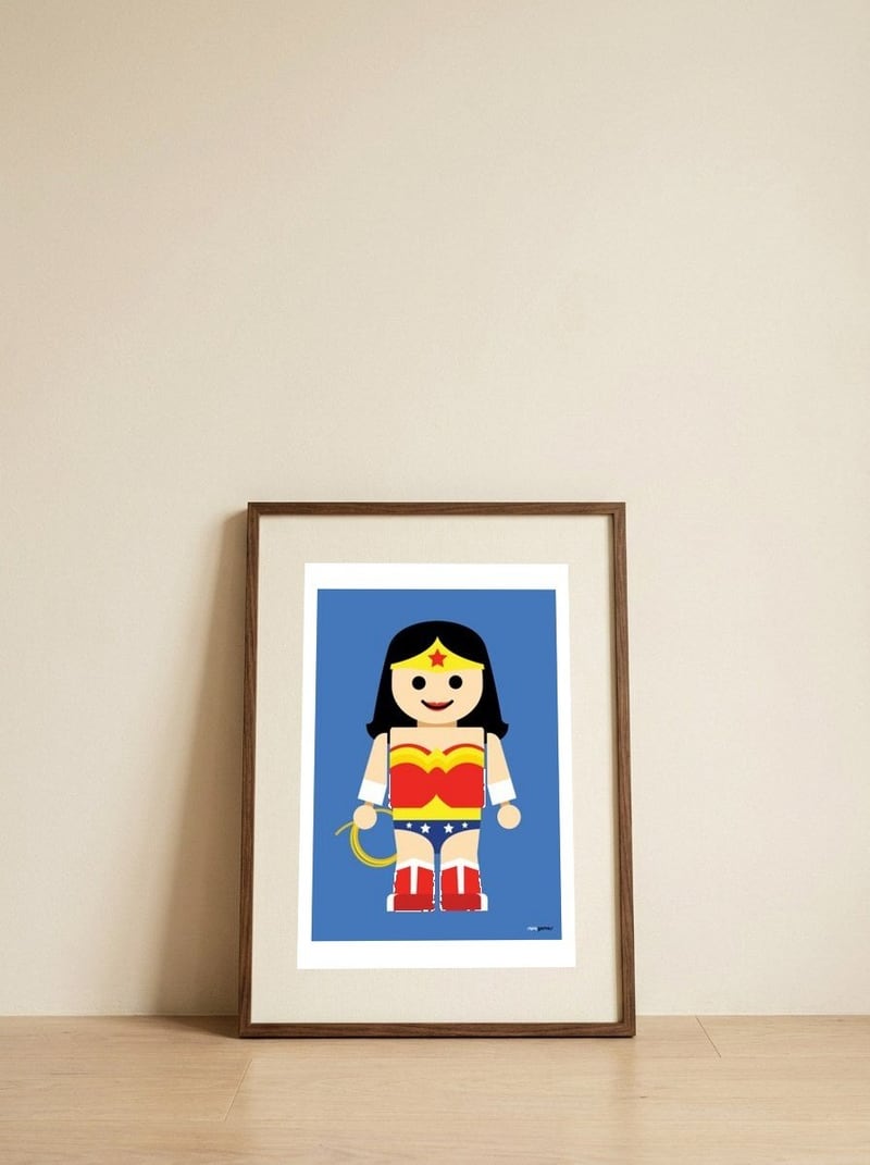 Wonder Woman Toy — framed, leaning against the wall