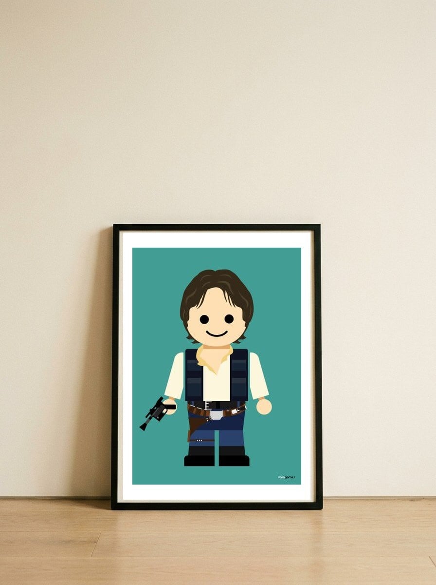 Hans Solo Toy — framed, leaning against the wall
