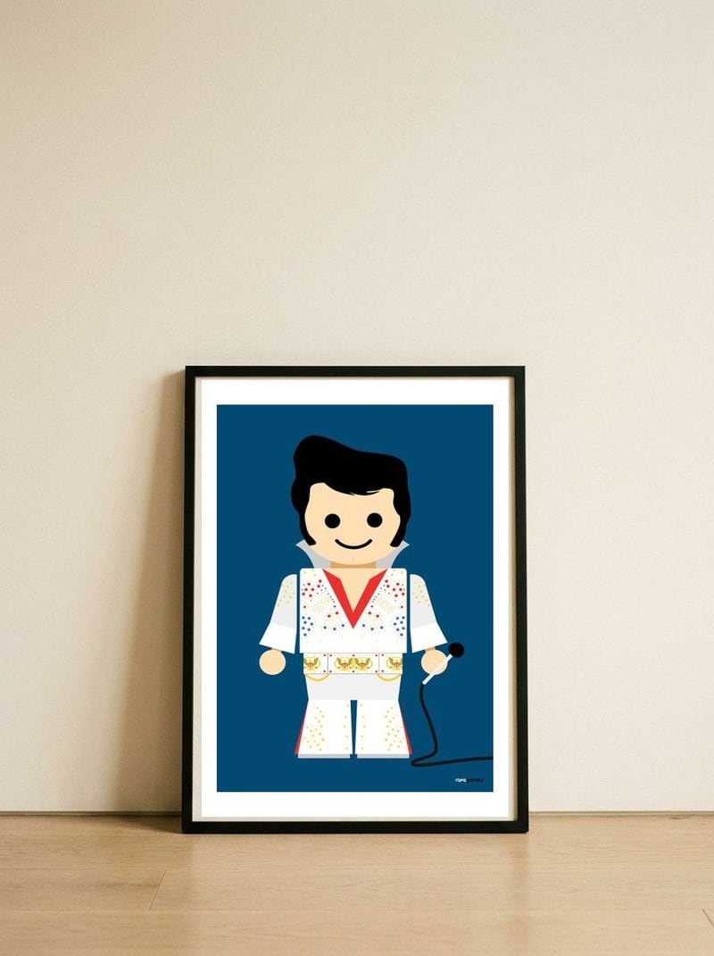Elvis Toy — framed, leaning against the wall