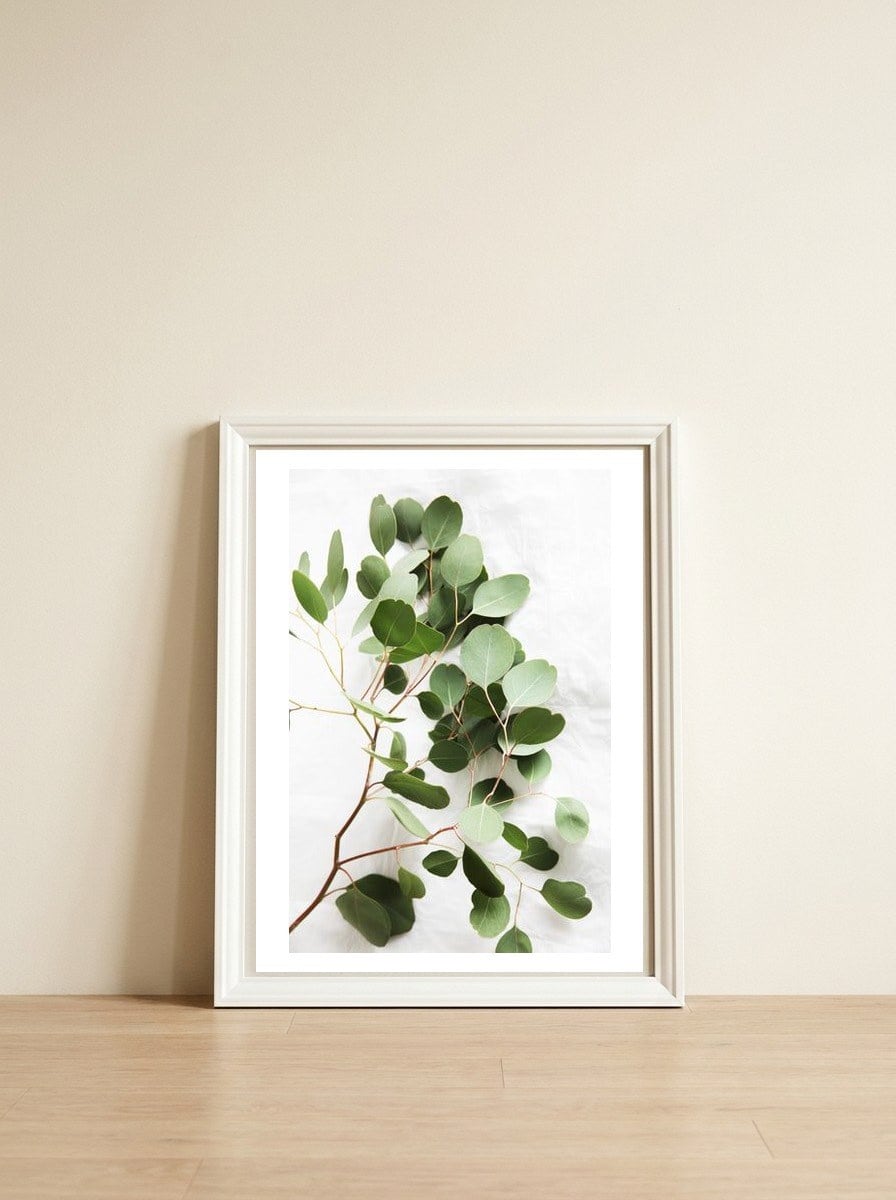 Eucalyptus — framed, leaning against the wall