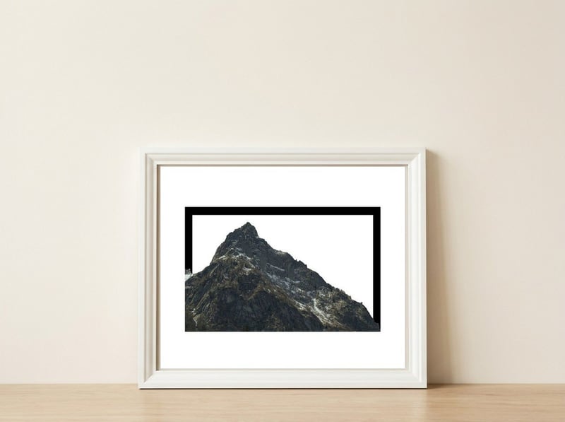 Mountains 2 — framed, leaning against the wall