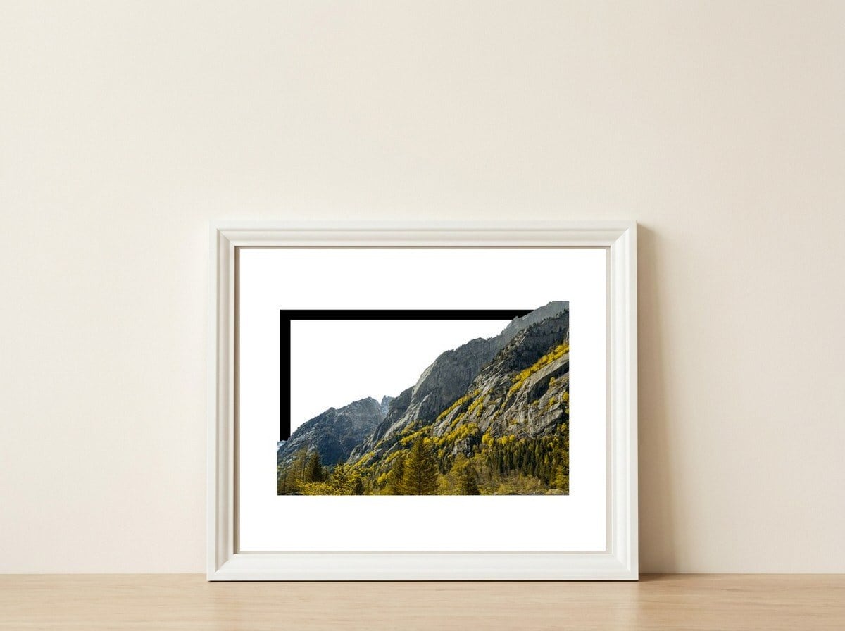 Mountains 6 — framed, leaning against the wall