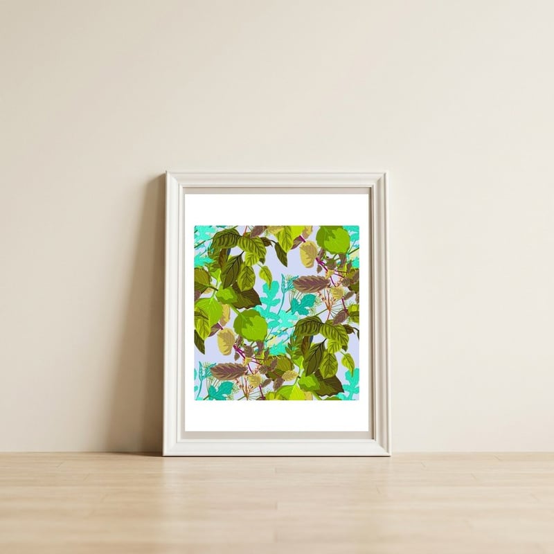 Herbs II — framed, leaning against the wall