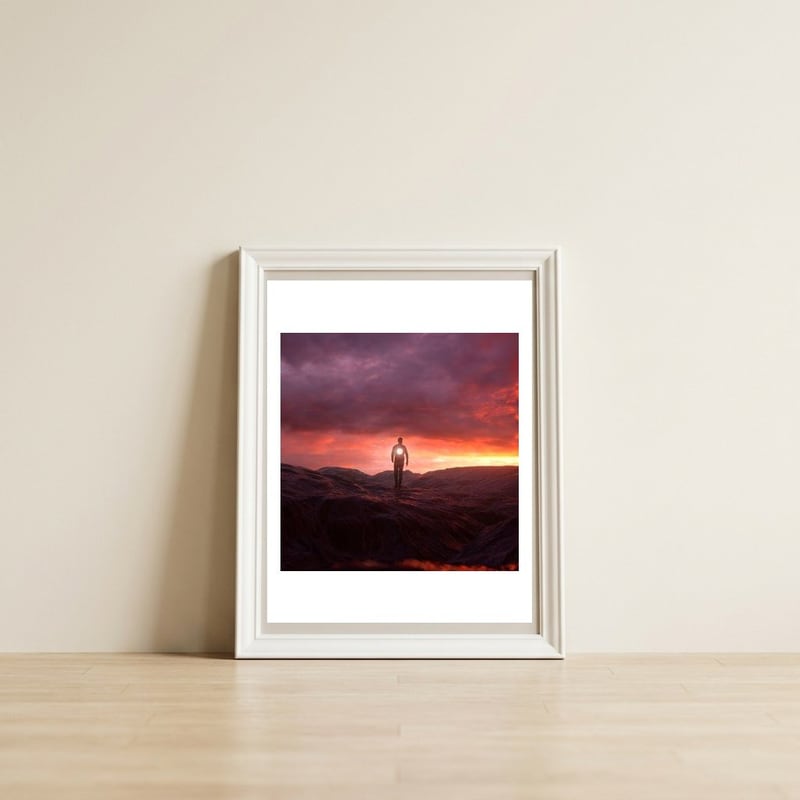 Hollow — framed, leaning against the wall