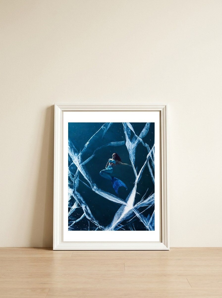 Ice Mermaid — framed, leaning against the wall