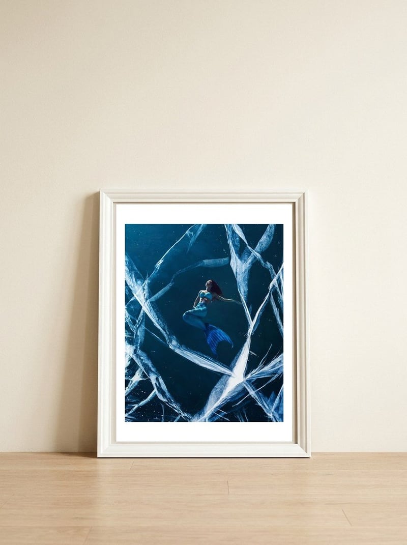 Ice Mermaid — framed, leaning against the wall