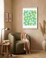 White Floral #society6 #decor #pattern framed in a tender room thumbnail
