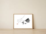 Fishermen on river li — framed, leaning against the wall thumbnail