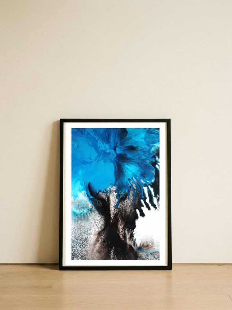 Colours — framed, leaning against the wall