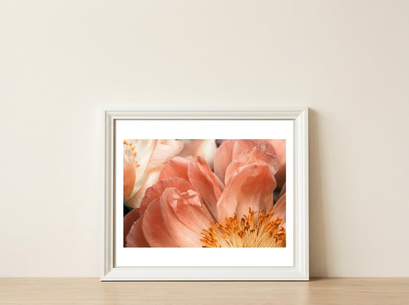 Coral Charm #1 — framed, leaning against the wall