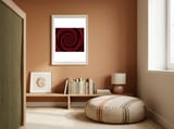 Abstract Concentric Spiral Circles framed in a gentle room thumbnail