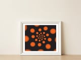 Orange Spiral Dots — framed, leaning against the wall thumbnail