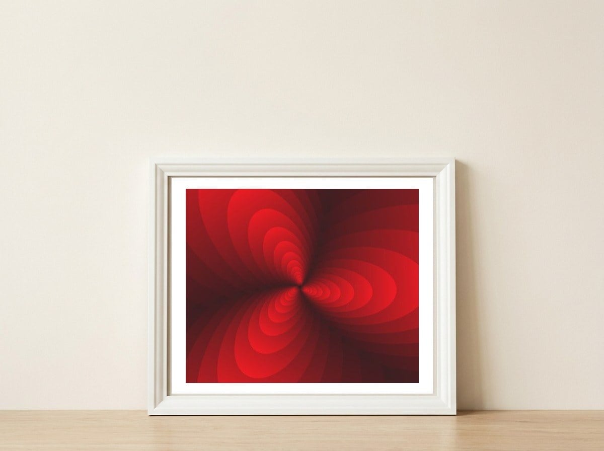 Spiral Loop Wings — framed, leaning against the wall