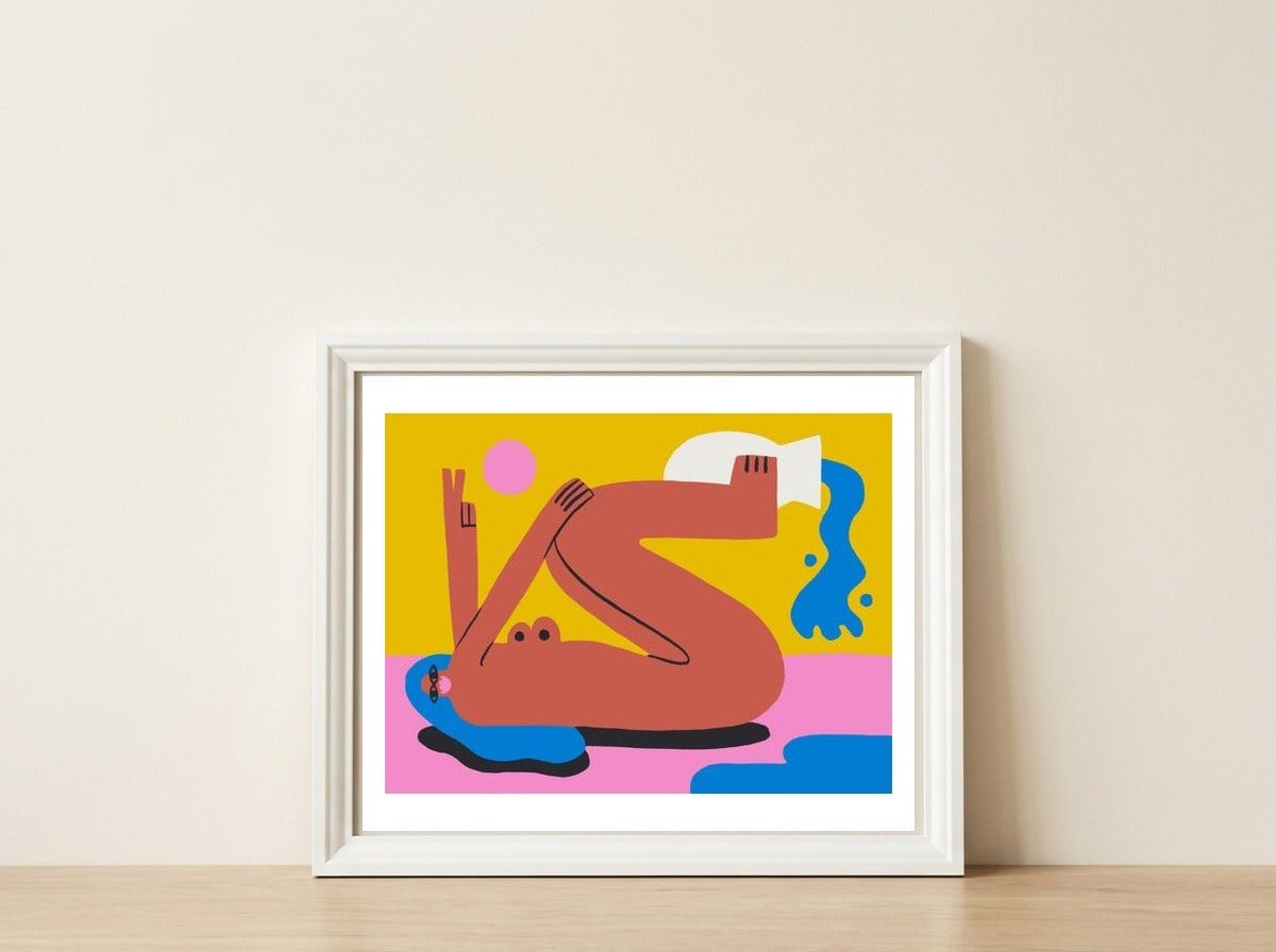 Peace And Weird Love Aquarius — framed, leaning against the wall