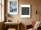3 D Modern Black Floral framed in a focused room thumbnail