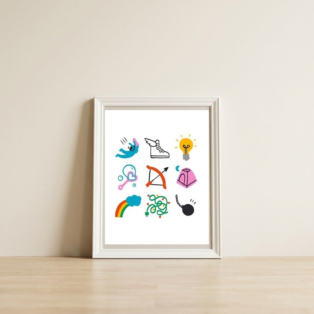 Sagittarius Emoji — framed, leaning against the wall