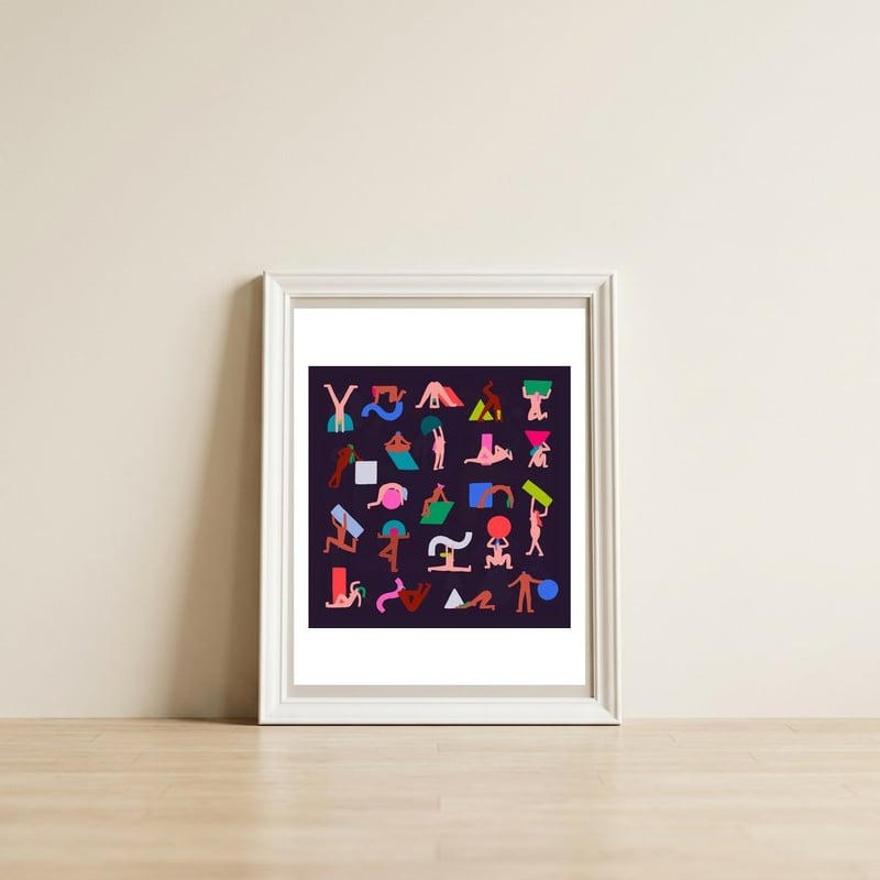 Free The Shape Free The People — framed, leaning against the wall