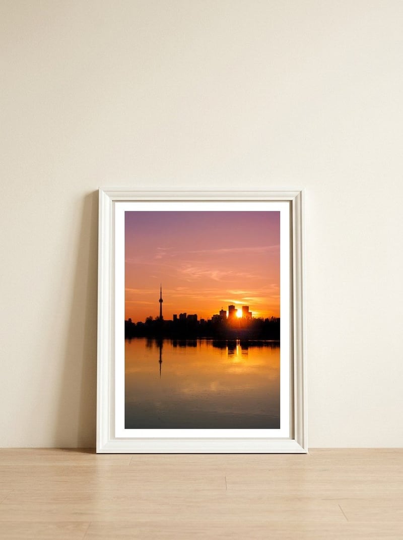 Leslie Street Spit Toronto Canada Sunset — framed, leaning against the wall