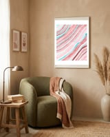 Between the Lines, Pastel Watercolor Abstract Painting, Subtle Neutral Minimal Illustration framed in a tender room thumbnail