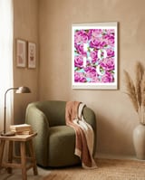 Love, Floral Typography Valentine's Graphic Design, Eclectic Modern Boho Botanical Rose Illustration framed in a tender room thumbnail