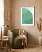 Abstract Banana Leaves Three - Greener Eden framed in a tender room thumbnail