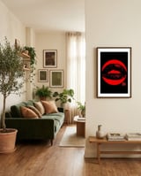 Bouche in red framed in a grounding room thumbnail