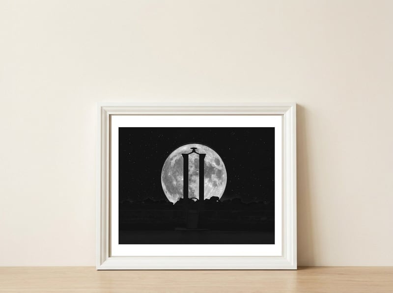 Moon Gate — framed, leaning against the wall