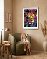 Rainbow Lion framed in a tender room thumbnail
