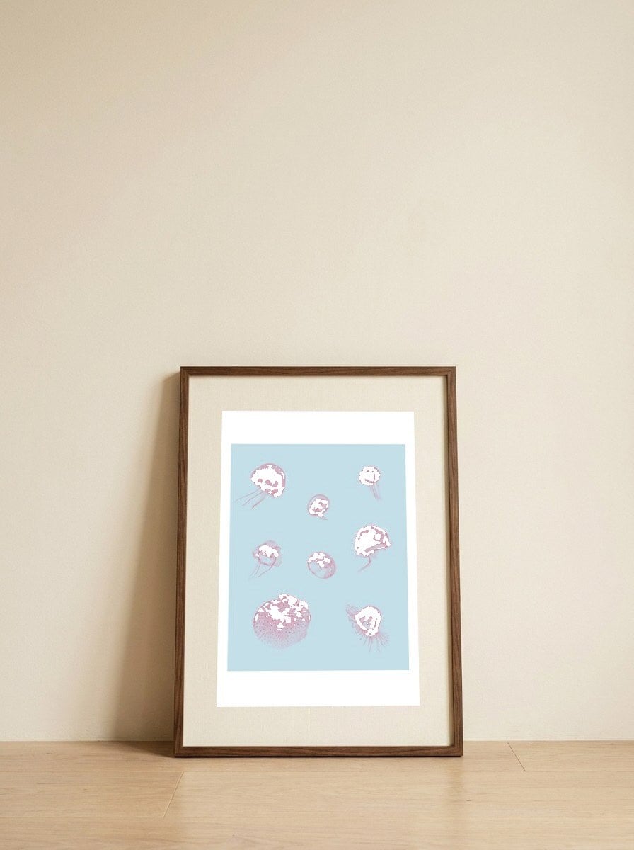 Jellyfish — framed, leaning against the wall