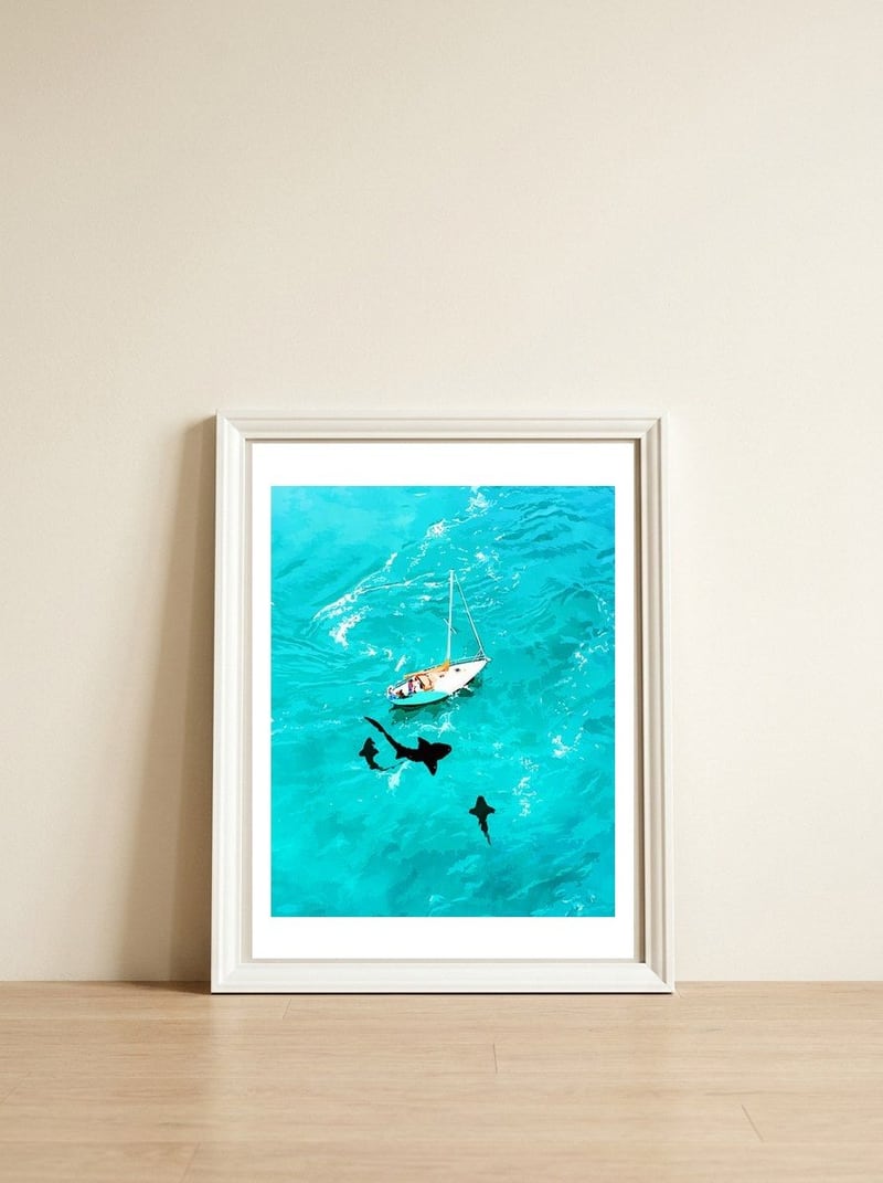 Close Call — framed, leaning against the wall