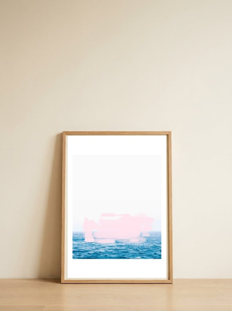 Ocean  Pink — framed, leaning against the wall