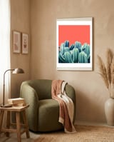 Cactus On Coral framed in a tender room thumbnail