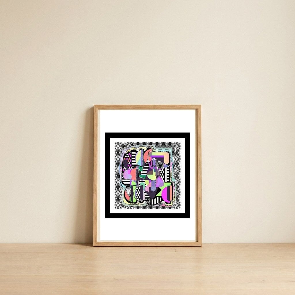 GEOMETRICS — framed, leaning against the wall