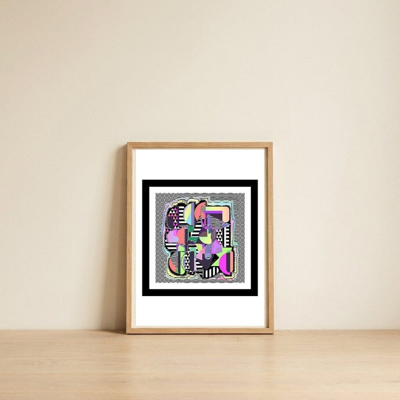 GEOMETRICS — framed, leaning against the wall