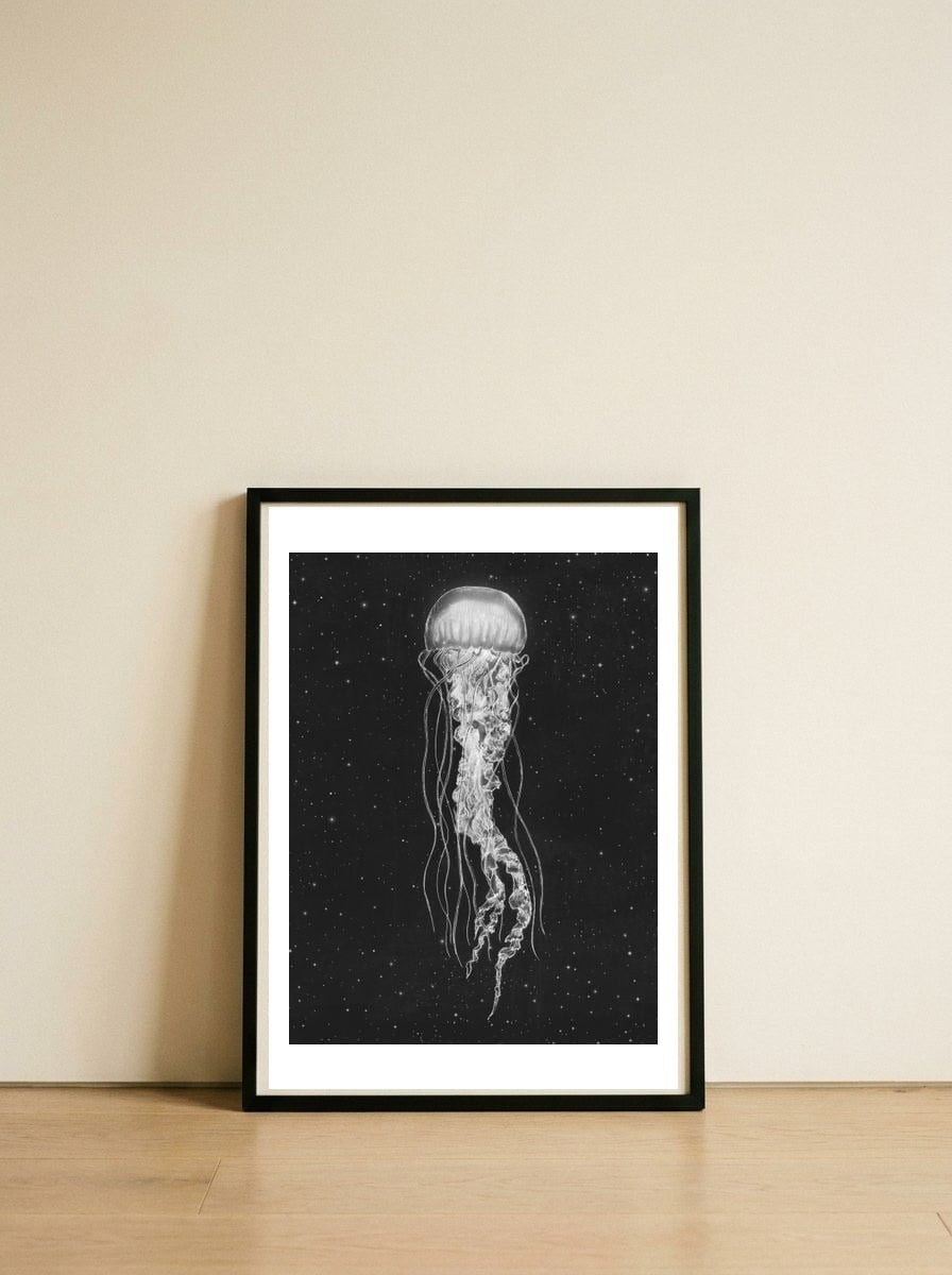 Space Jelly — framed, leaning against the wall