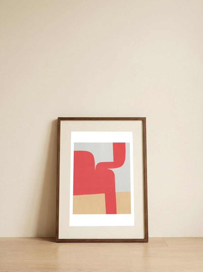 Contortion — framed, leaning against the wall