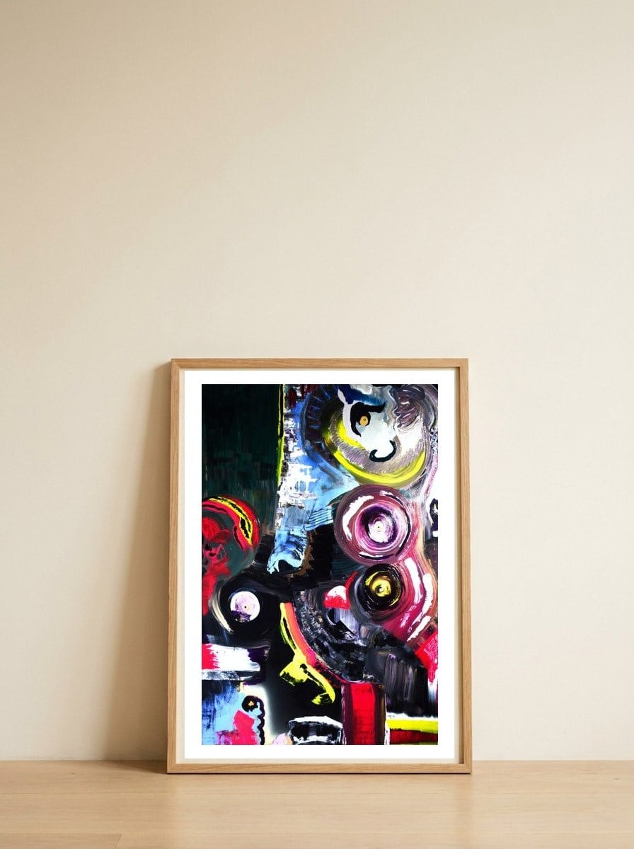 BIRD CAGE — framed, leaning against the wall