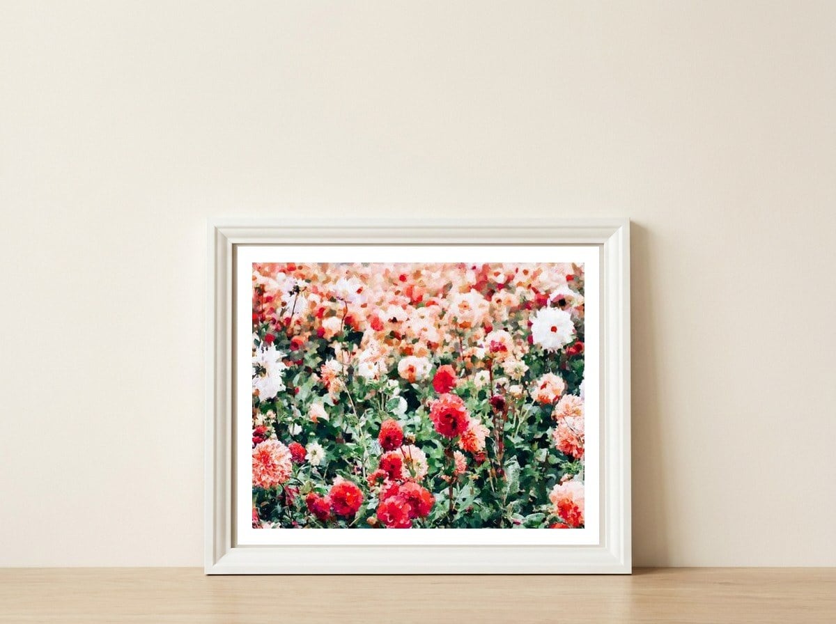 Meadow — framed, leaning against the wall