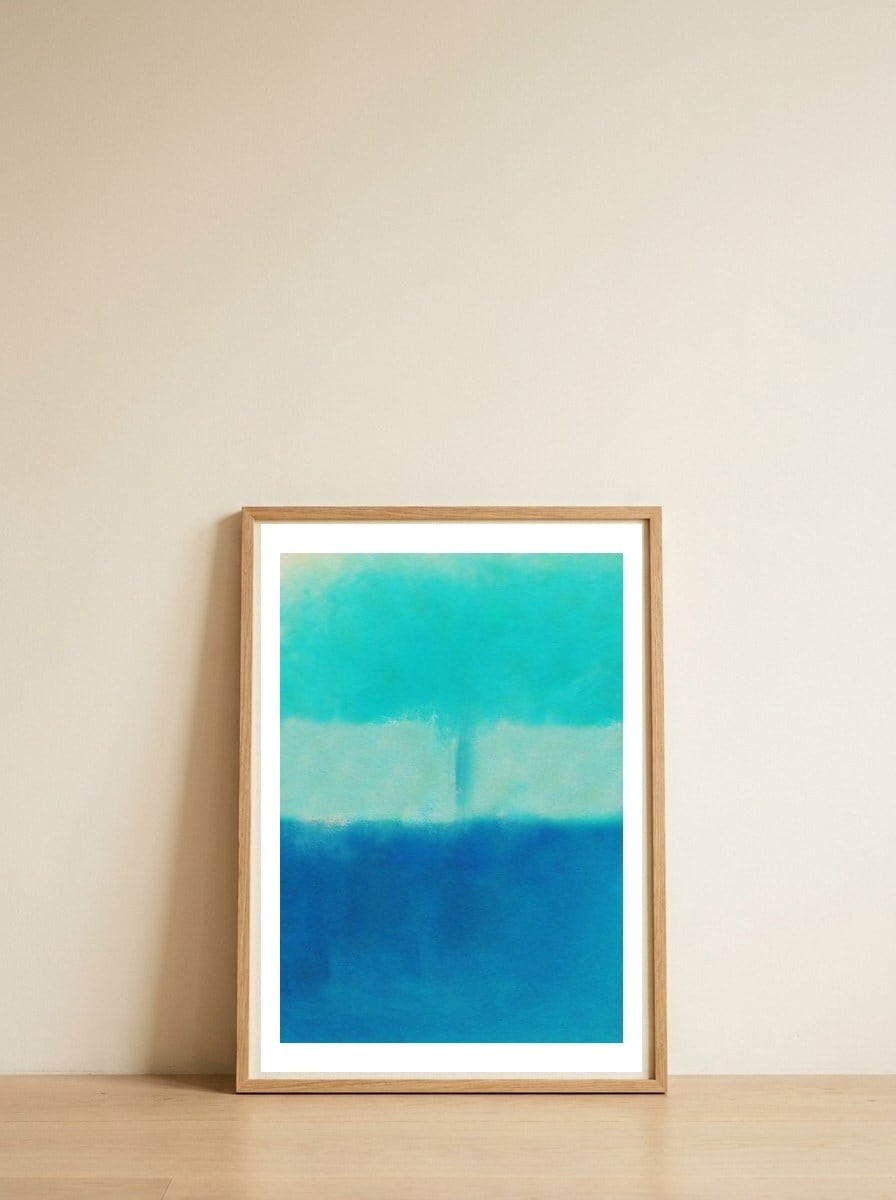 Fim — framed, leaning against the wall