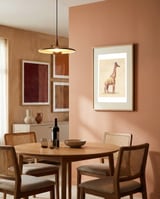 Fashionable Giraffe framed in a intimate room thumbnail
