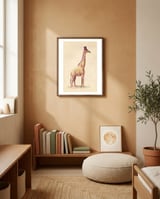 Fashionable Giraffe framed in a gentle room thumbnail